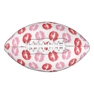 Rote und rosa Lippen, Muster von Lippen, Lippensti Football
