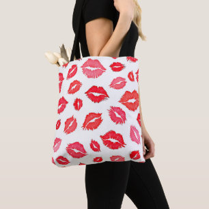 Rote und rosa Muster Art Tasche