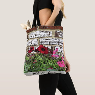 Rote und rosa Petunias Tasche