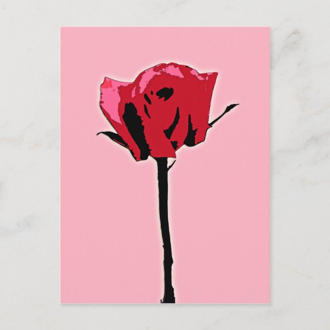 Rote und rosa Rosen Postkarte (Vorderseite)