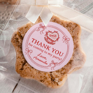 Rote und rosa Schleifen Mädchen wollen nur ein Geb Runder Aufkleber