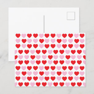 Rote und rosa Valentinstag Herz Postkarte