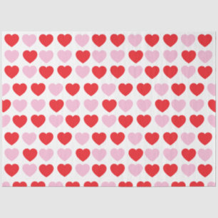 Rote und rosa Valentinstag-Herzen Seidenpapier