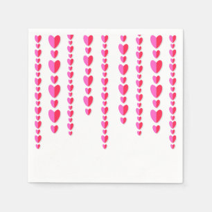 Rote und rosafarbene Herzen Niedlich Valentins Serviette