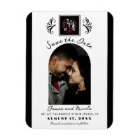 Rote und Schwarz-weiße Rose Skeletton Save the Dat