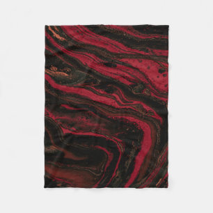 Rote und schwarze abstrakte Malerei Fleecedecke