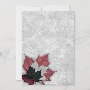 Rote und schwarze Blätter Goth Wedding Einladung
