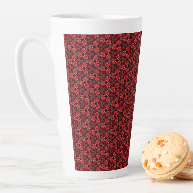Rote und Schwarze Blüte Latte Tasse anzeigen (Beispiel)