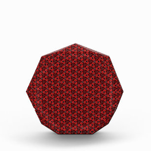 Rote und Schwarze Blüten - Octagonal Foto Block an