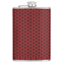 Rote und schwarze Blütenshow Hip Flask Flachmann