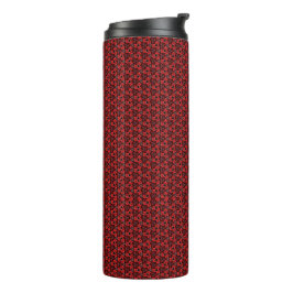 Rote und schwarze Blütenshow Thermal Tumbler Thermosbecher