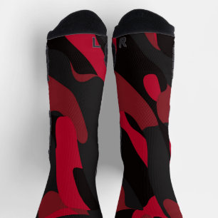 rote und schwarze Camouflage Socken