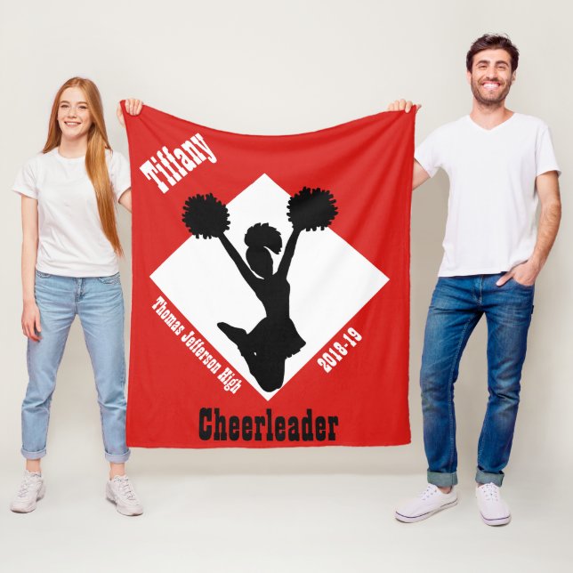 Rote und schwarze Cheerleader-Fleece-Decke Fleecedecke (Beispiel)