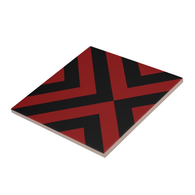Rote und schwarze Chevronen Fliese (Seite)
