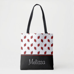 Rote und schwarze Dame Bugs | personalisiert Tasche