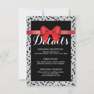 Rote und schwarze Details RSVP Karte