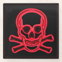 Rote und schwarze Farben, digitale Kunst Glasuntersetzer