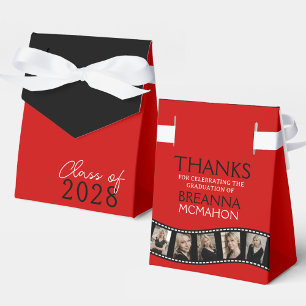 Rote und schwarze Fotocollage Filmstreifen Geschenkschachtel