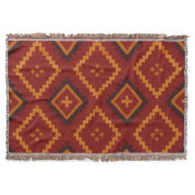 Rote und schwarze geometrische Motive werfen Blank