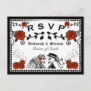 Rote und schwarze Gewerkschaft von Soulen mit RSVP Einladungspostkarte