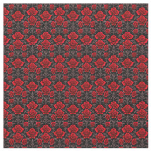 Rote und schwarze Goth-Rose Stoff
