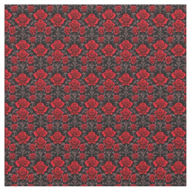 Rote und schwarze Goth-Rose Stoff (Nahaufnahme)