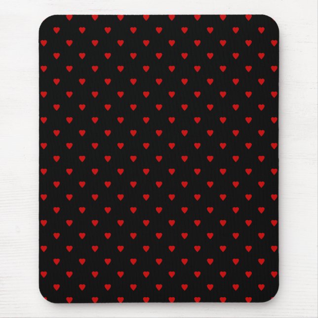 Rote und schwarze Herzen. Muster Mousepad (Vorne)