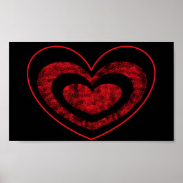 Rote und Schwarze Herzklopfen Wand hängen Poster