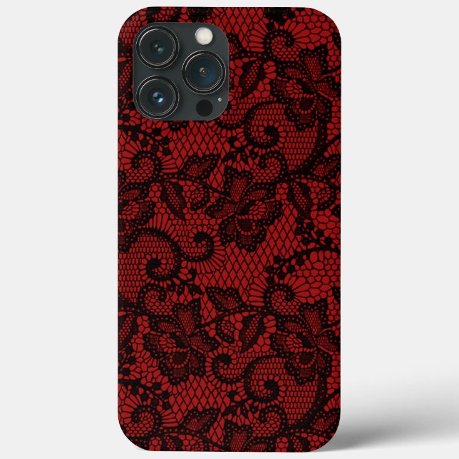 Rote und schwarze Imitate Case-Mate iPhone Hülle (Rückseite)