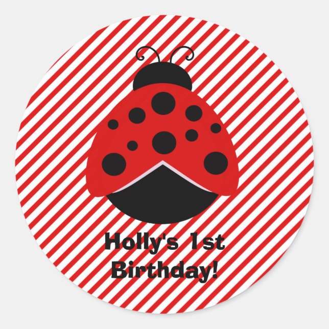 Rote und schwarze Lady Bug Stickers (Vorderseite)