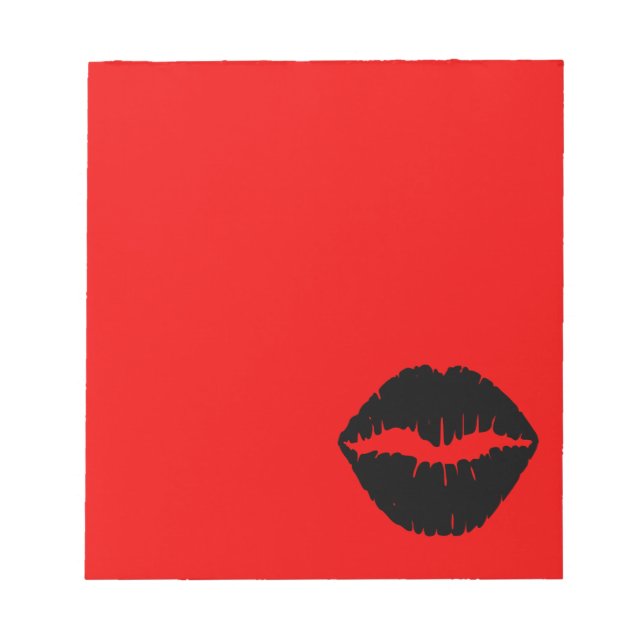 Rote und schwarze Lippenstift Notizblock (Vorderseite)