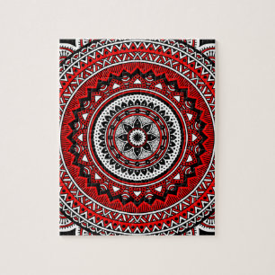 Rote und schwarze Mandala