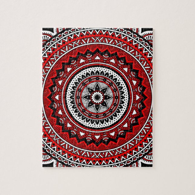 Rote und schwarze Mandala (Vertikal)