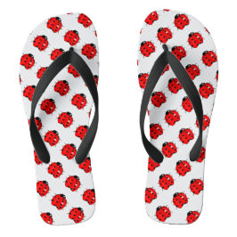 Rote und schwarze Marienkäfer Flip Flops