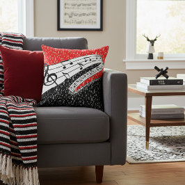 Rote und schwarze Musik Kissen