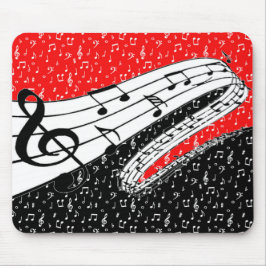 Rote und schwarze Musik Mousepad
