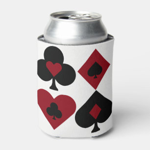 Rote und schwarze Poker-Karte Deck-Anzüge Dosenkühler