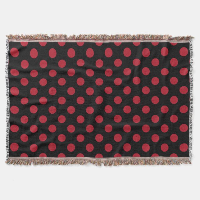 Rote und schwarze Polka-Punkte Decke (Vorderseite)