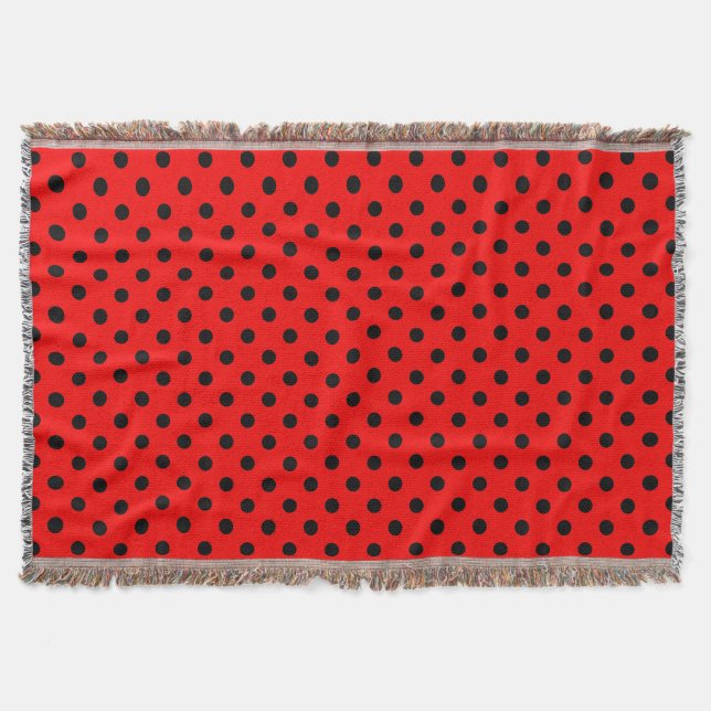 Rote und schwarze Polka-Punkte Decke (Vorderseite)