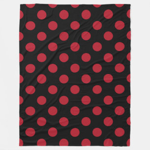 Rote und schwarze Polka-Punkte Fleecedecke