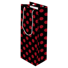 Rote und schwarze Polka-Punkte Geschenktüte Für Weinflaschen