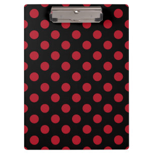 Rote und schwarze Polka-Punkte Klemmbrett