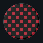 Rote und schwarze Polka-Punkte Magnet<br><div class="desc">Rote und schwarze Polka-Punkte</div>