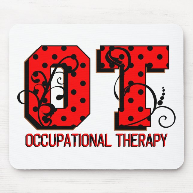 Rote und schwarze Polka-Punkte Mousepad (Vorne)