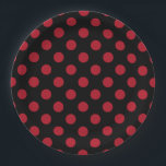 Rote und schwarze Polka-Punkte Pappteller<br><div class="desc">Rote und schwarze Polka-Punkte</div>