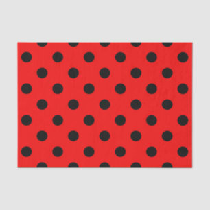 Rote und schwarze Polka-Punkte Seidenpapier