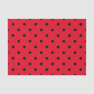 Rote und schwarze Polka-Punkte Seidenpapier