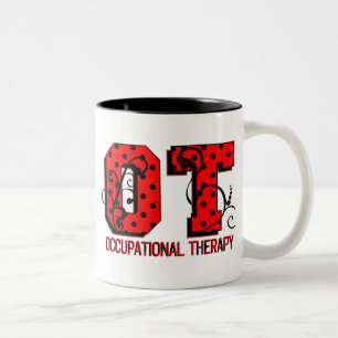 Rote und schwarze Polka-Punkte Zweifarbige Tasse