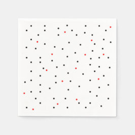 Rote und schwarze Punkte Party Napkins Serviette