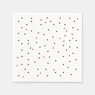 Rote und schwarze Punkte Party Napkins Serviette